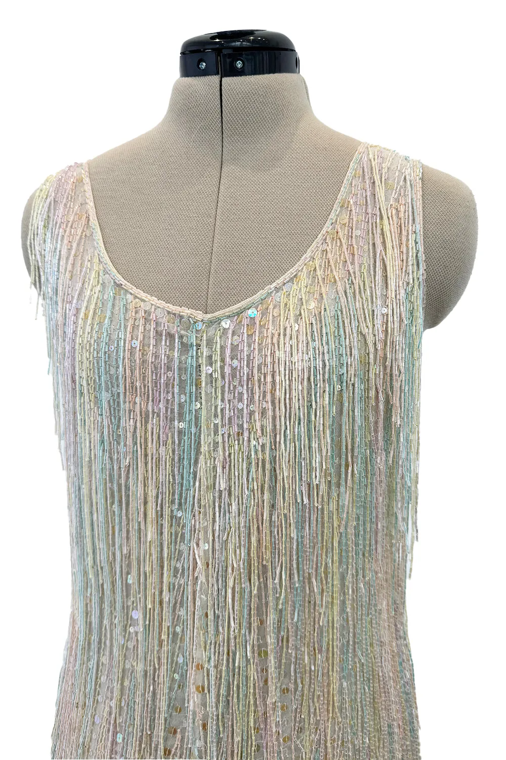 Spectacular Halston Resort 1982 Beaded Fringe Dress