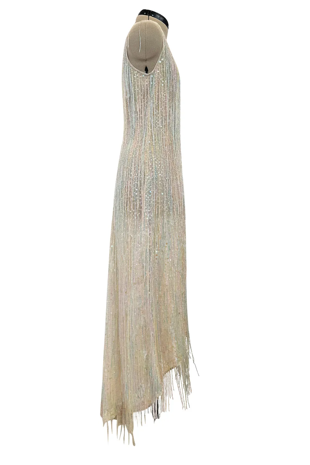 Spectacular Halston Resort 1982 Beaded Fringe Dress