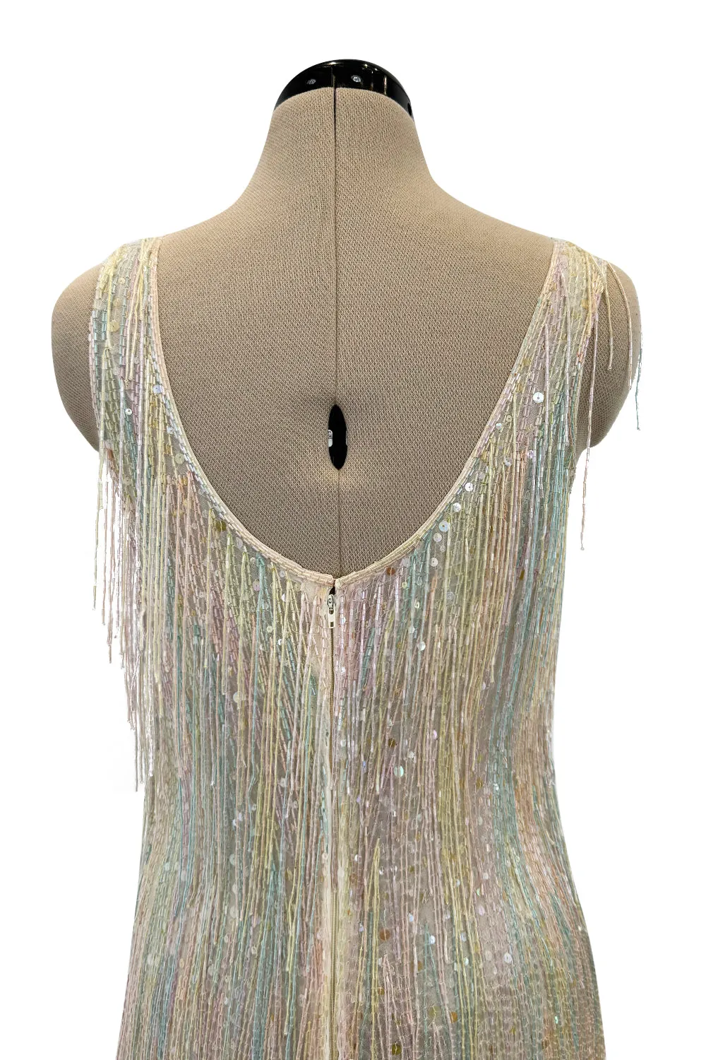 Spectacular Halston Resort 1982 Beaded Fringe Dress