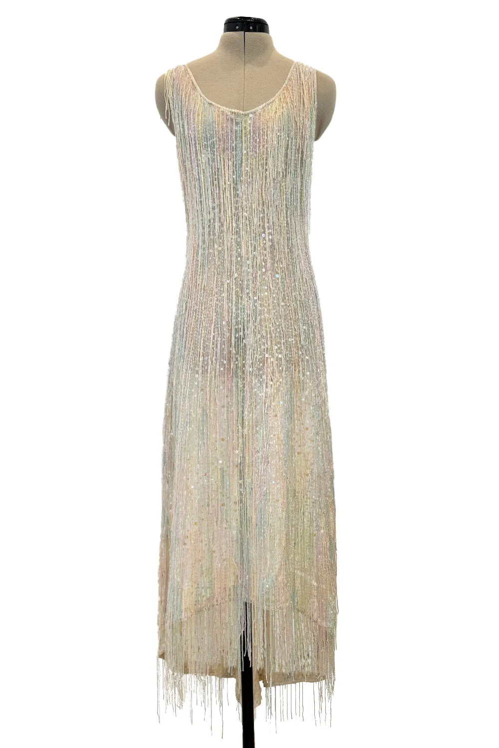 Spectacular Halston Resort 1982 Beaded Fringe Dress