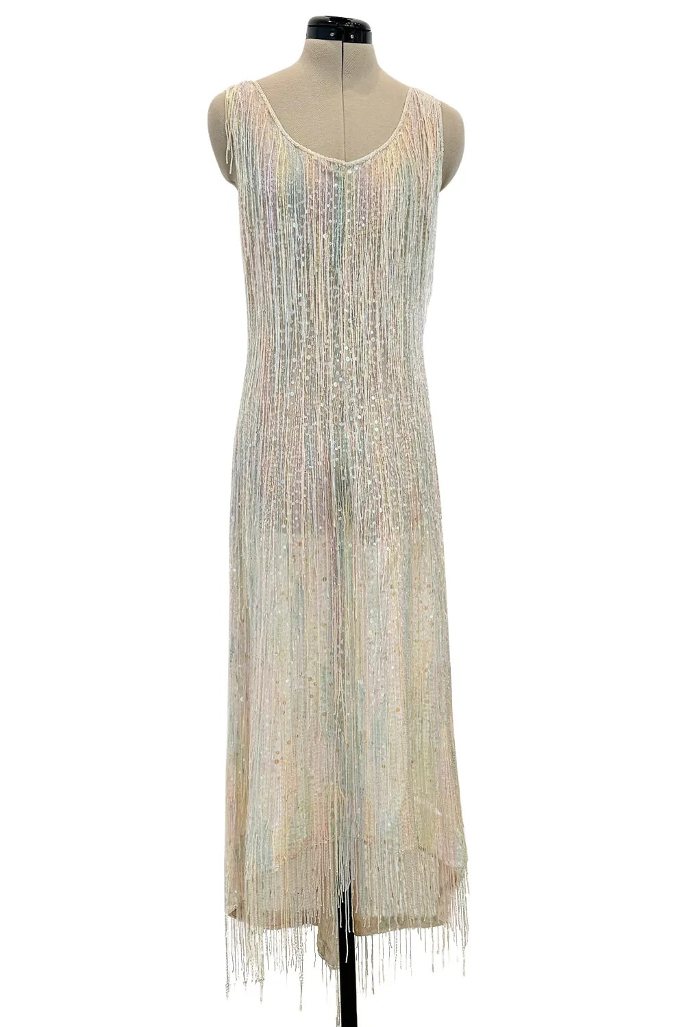 Spectacular Halston Resort 1982 Beaded Fringe Dress
