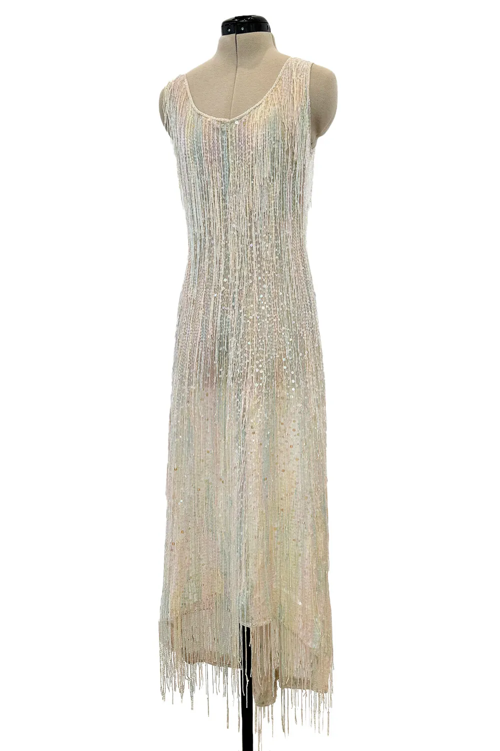 Spectacular Halston Resort 1982 Beaded Fringe Dress