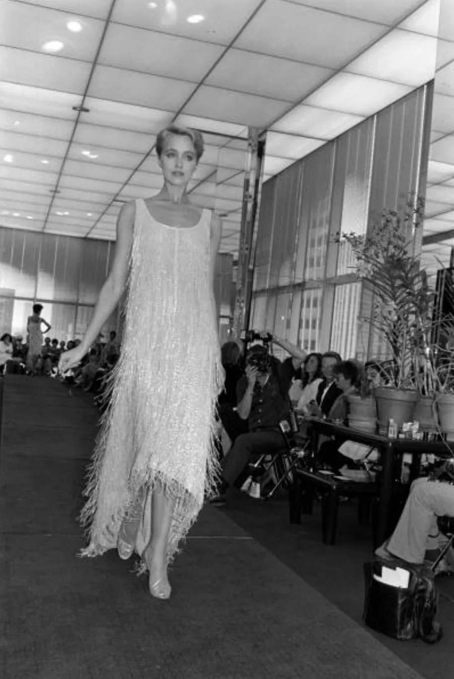 Spectacular Halston Resort 1982 Beaded Fringe Dress