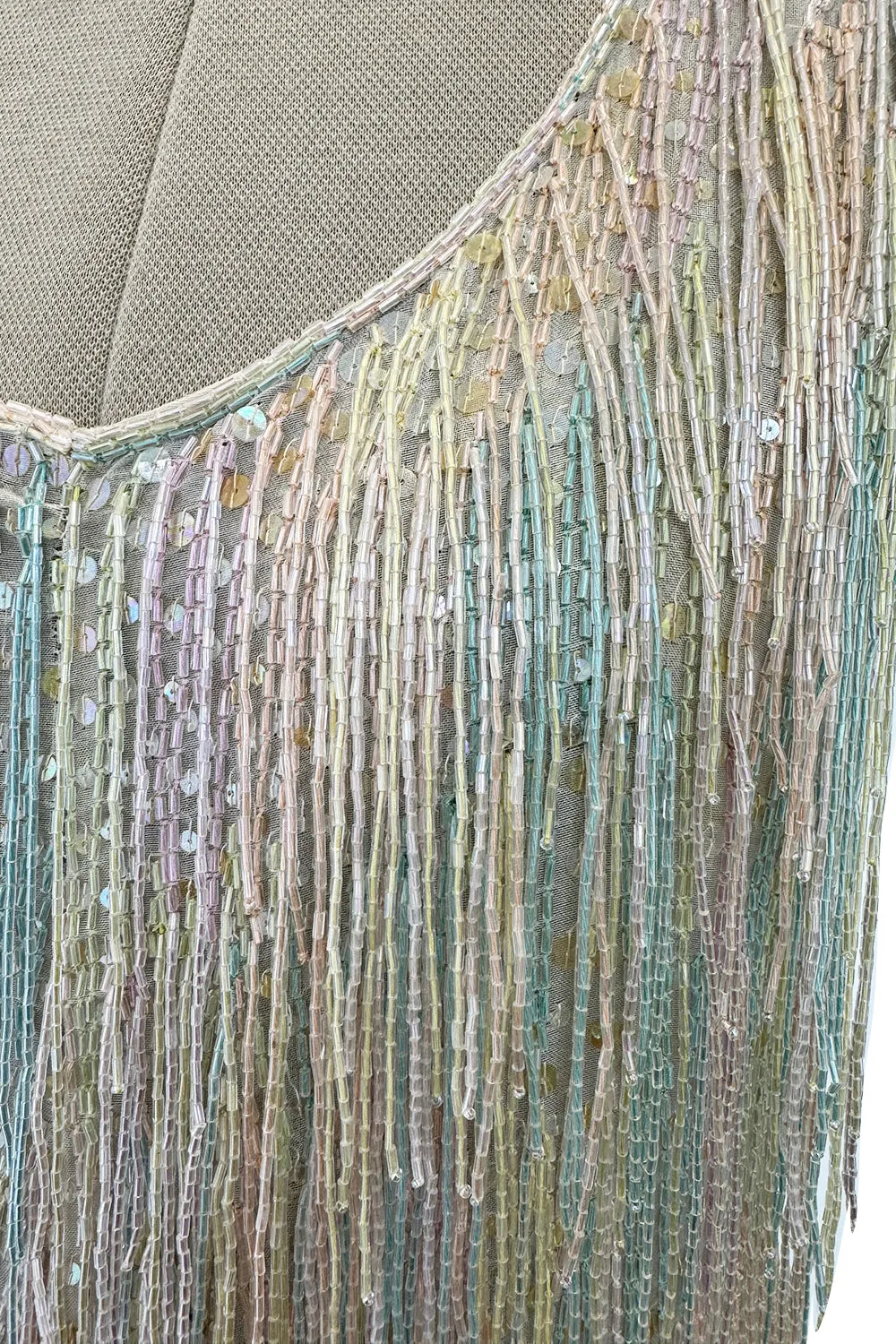 Spectacular Halston Resort 1982 Beaded Fringe Dress