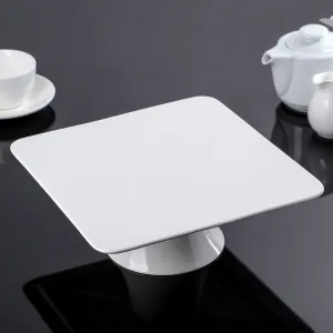 Square White Cake Stand 12" inch X 12" inch X 3.5" inch | In Colour Box
