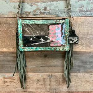 Stadium Ranch Hand - Turquoise Croc Embossed Two Sided Fringe