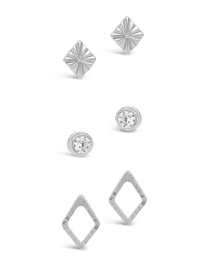 Sterling Silver Textured Earring Set by Sterling Forever