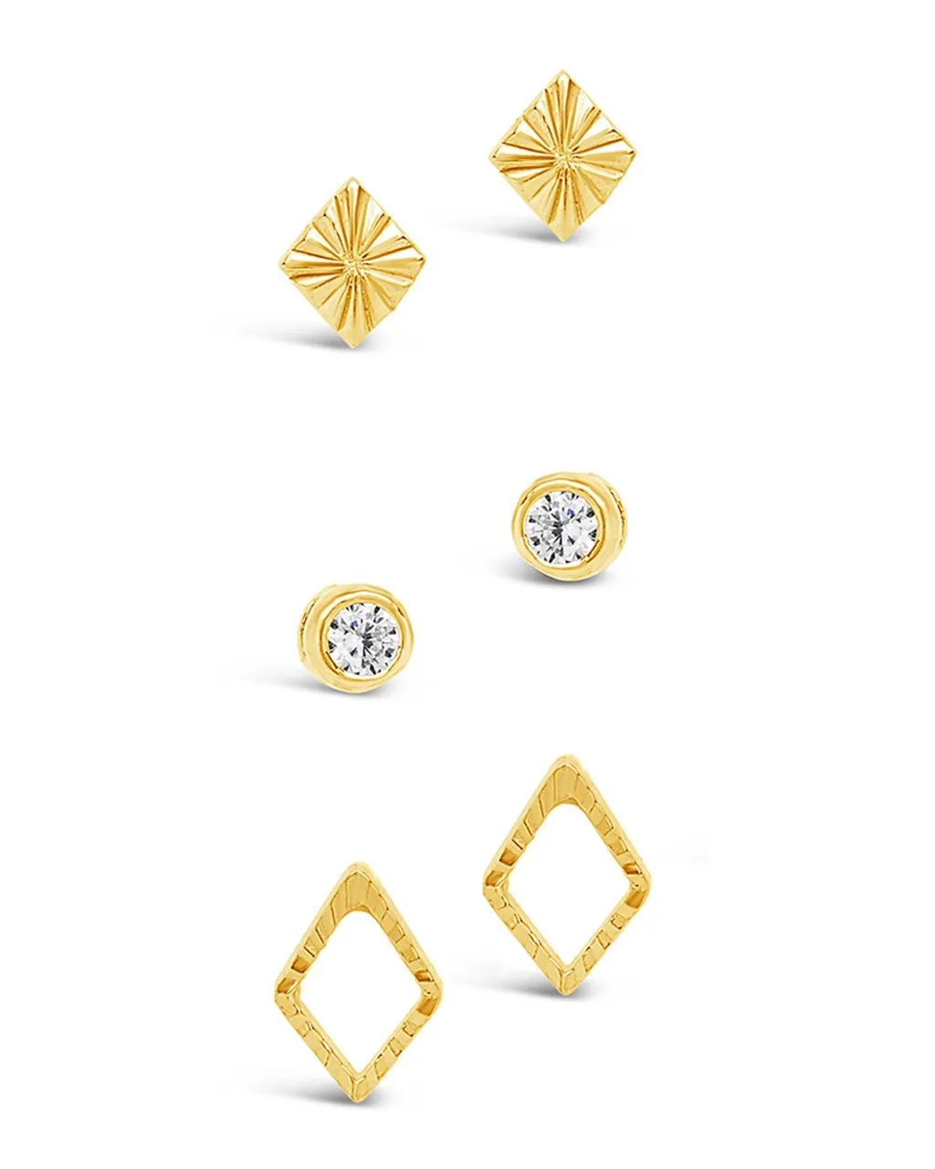 Sterling Silver Textured Earring Set by Sterling Forever