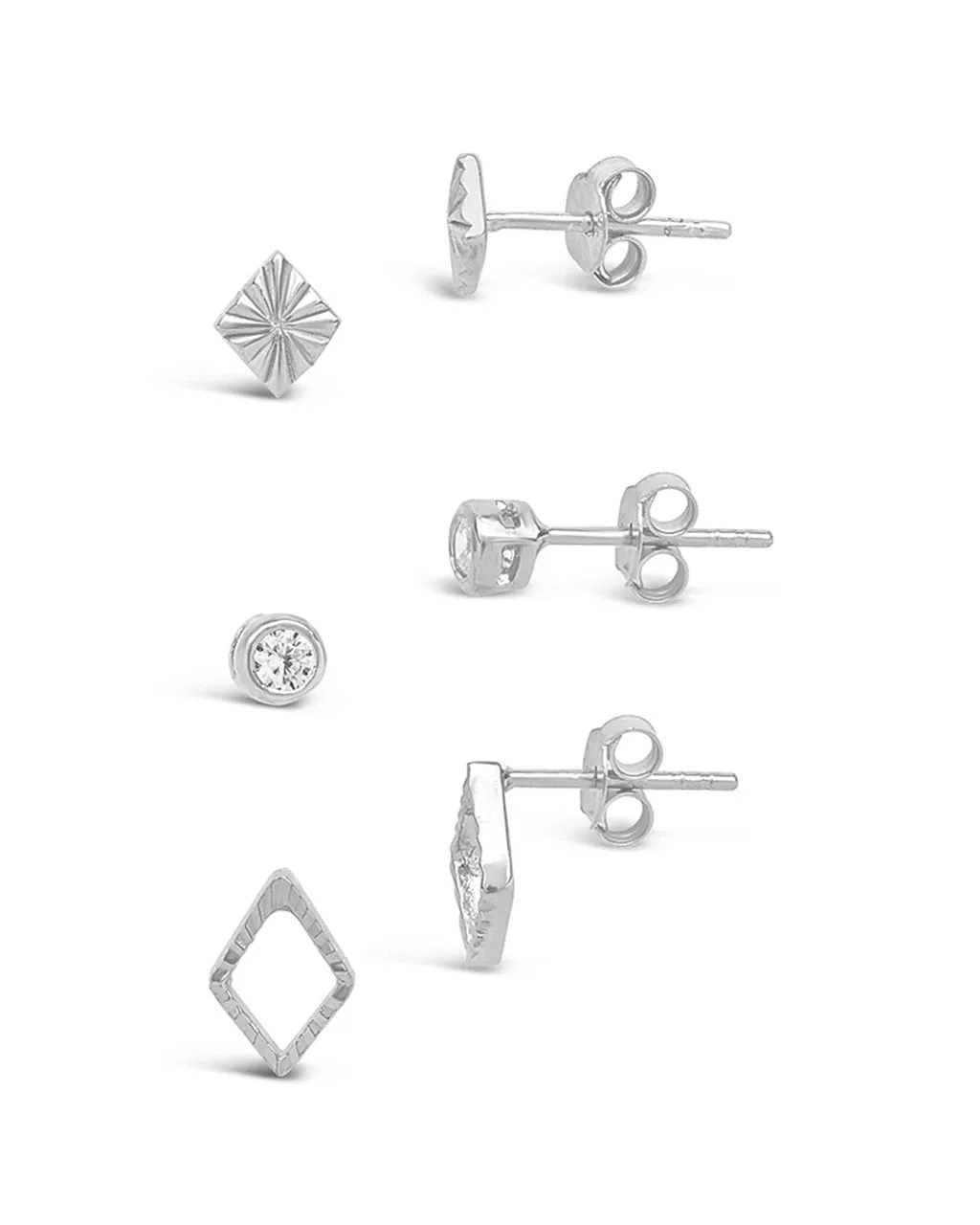Sterling Silver Textured Earring Set by Sterling Forever