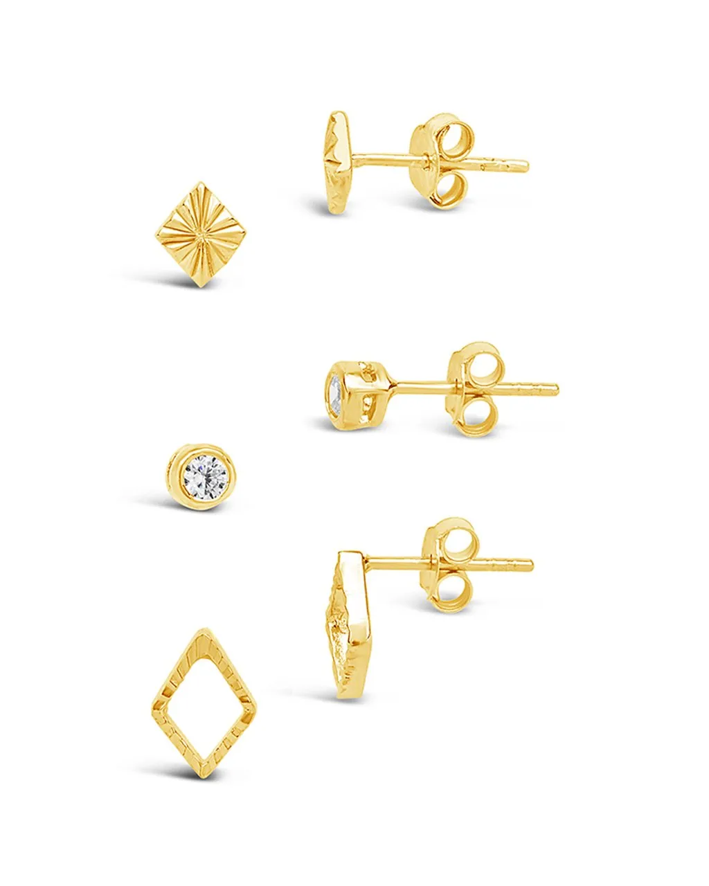 Sterling Silver Textured Earring Set by Sterling Forever