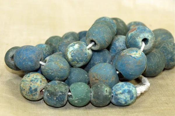 Strand of Rare, ancient Teal Majapahit Beads