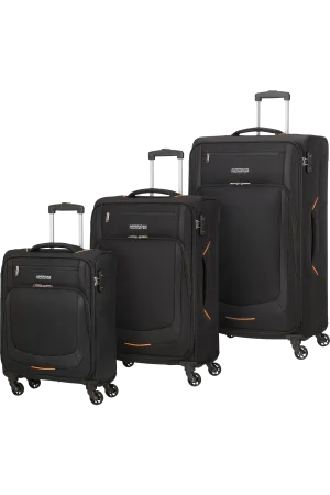 Summer Session 3 Piece Luggage Set - Black/Orange