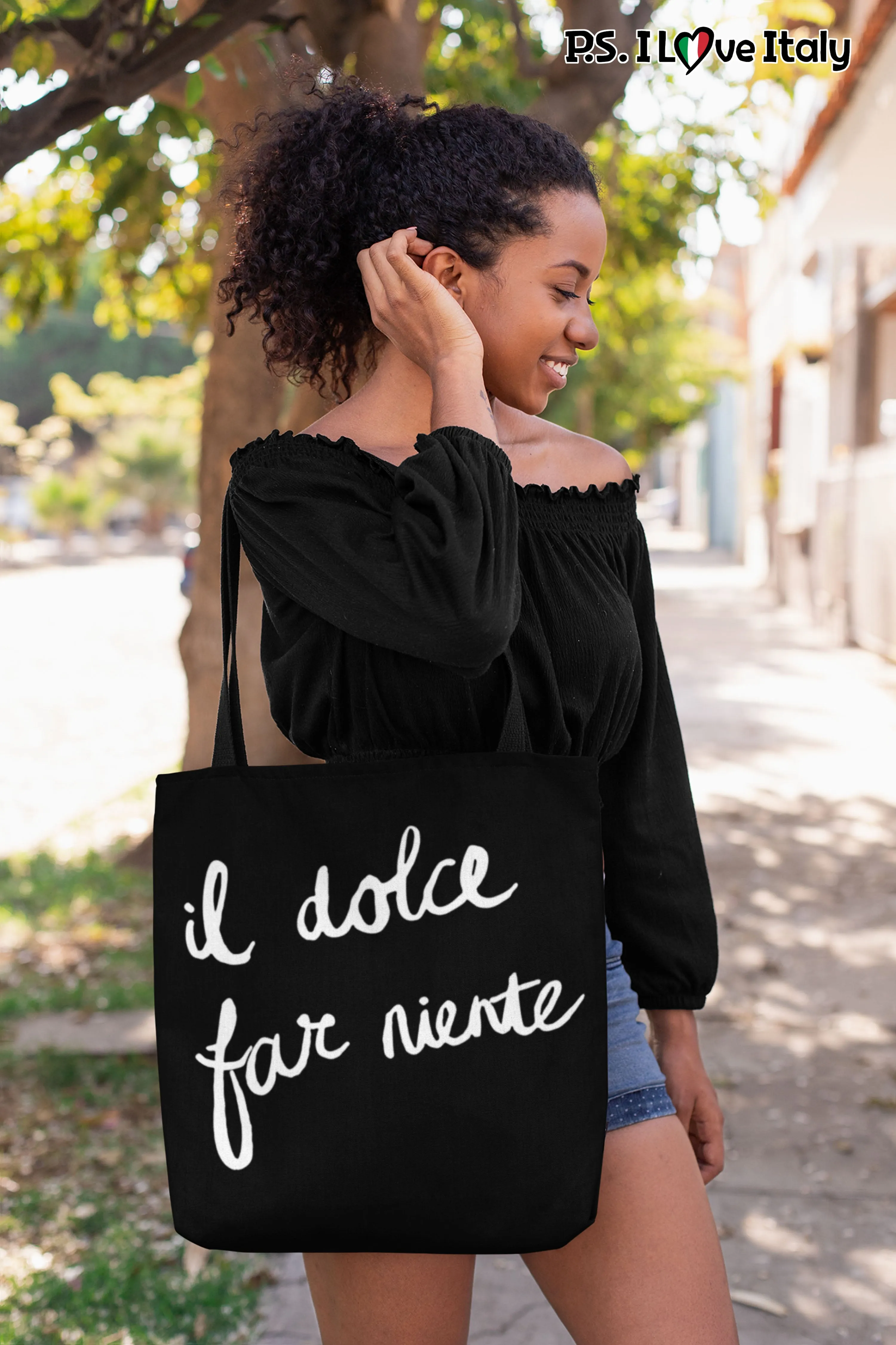 Sweetness of Doing Nothing Tote Bag - Black