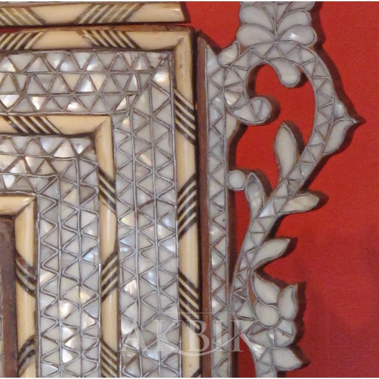 Syrian Mirror Inlaid with Mother of Pearl