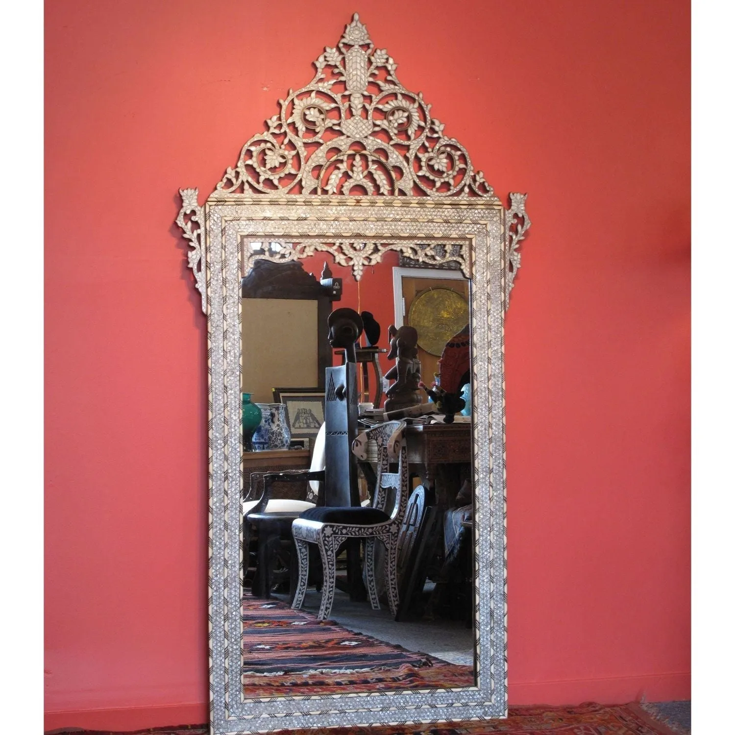 Syrian Mirror Inlaid with Mother of Pearl