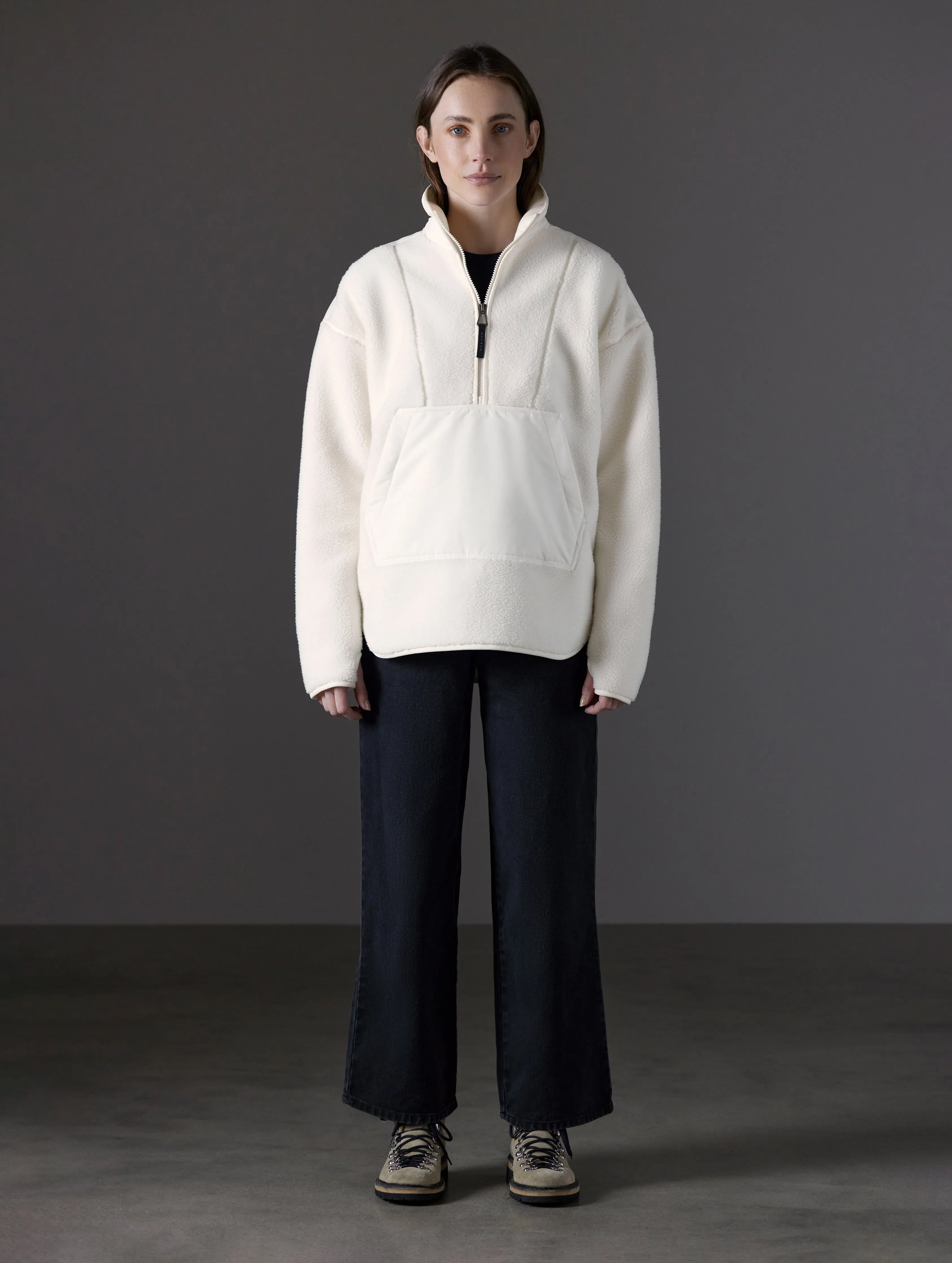 Terrain Fleece Anorak - Winter White