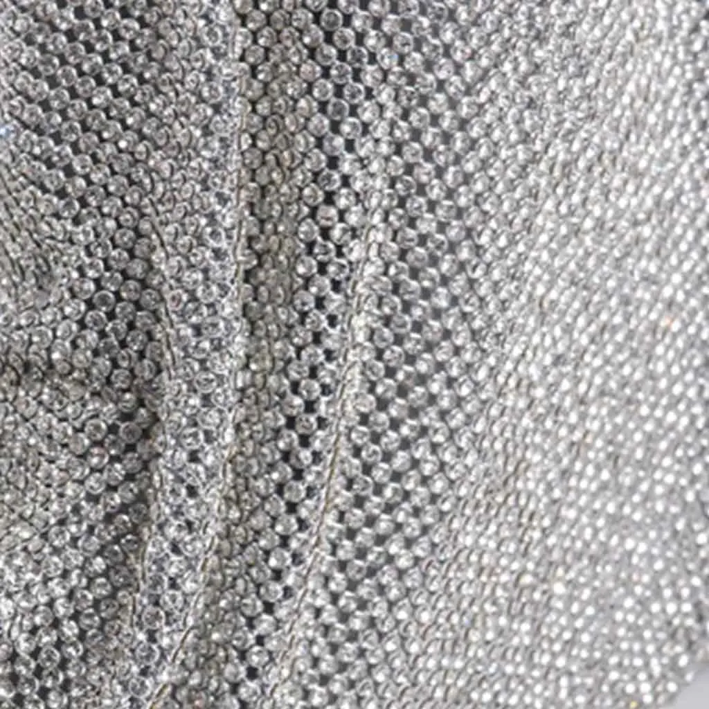 The Carrie Rhinestone Shoulder Bag in silver