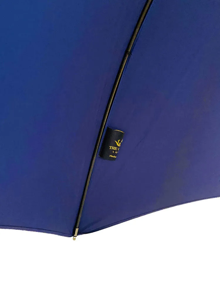 The Cotton® Crook Wooden Handle  Umbrella- French Navy