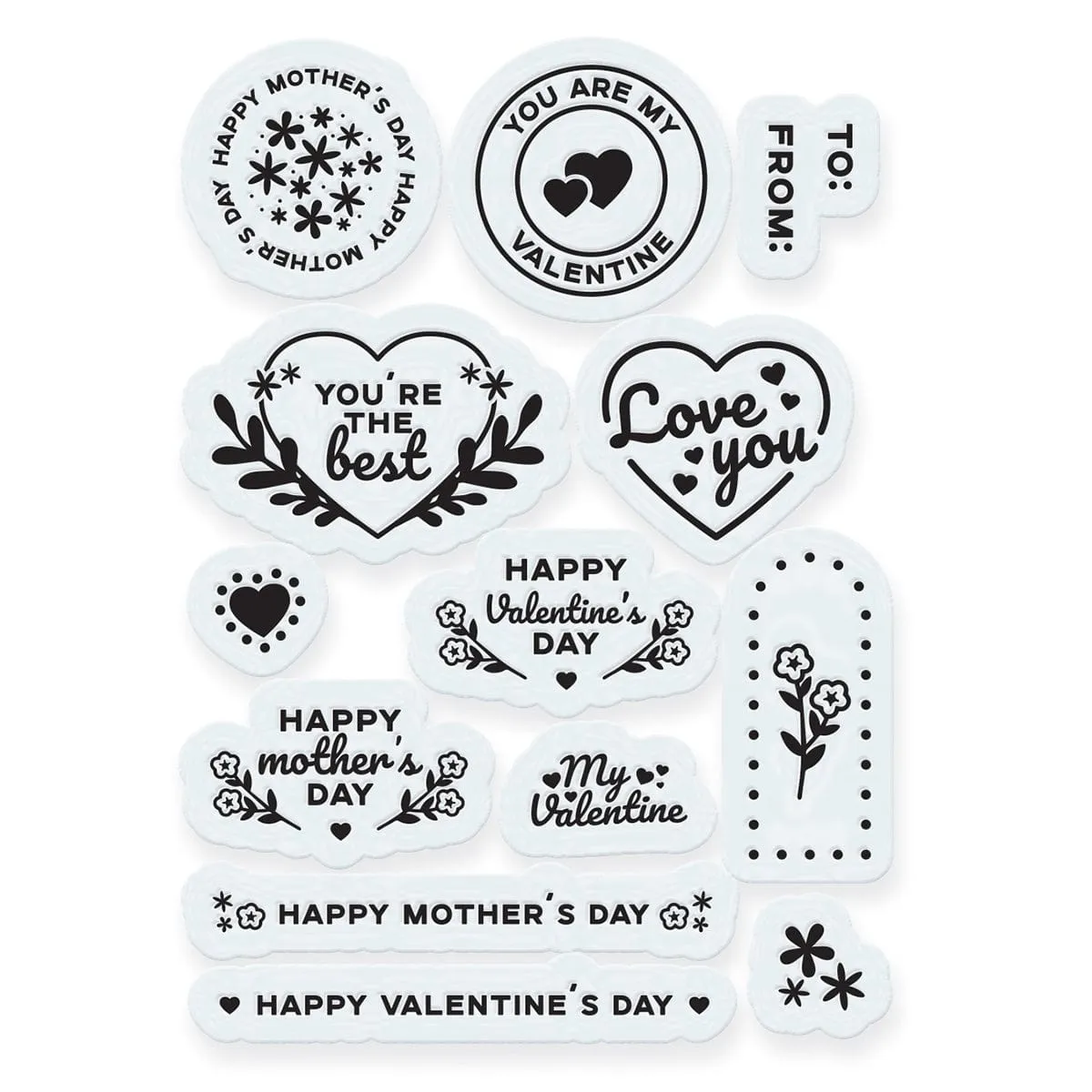 Tonic Studios Mother's Day & Valentine Day Tag Stamp Set - 5460e
