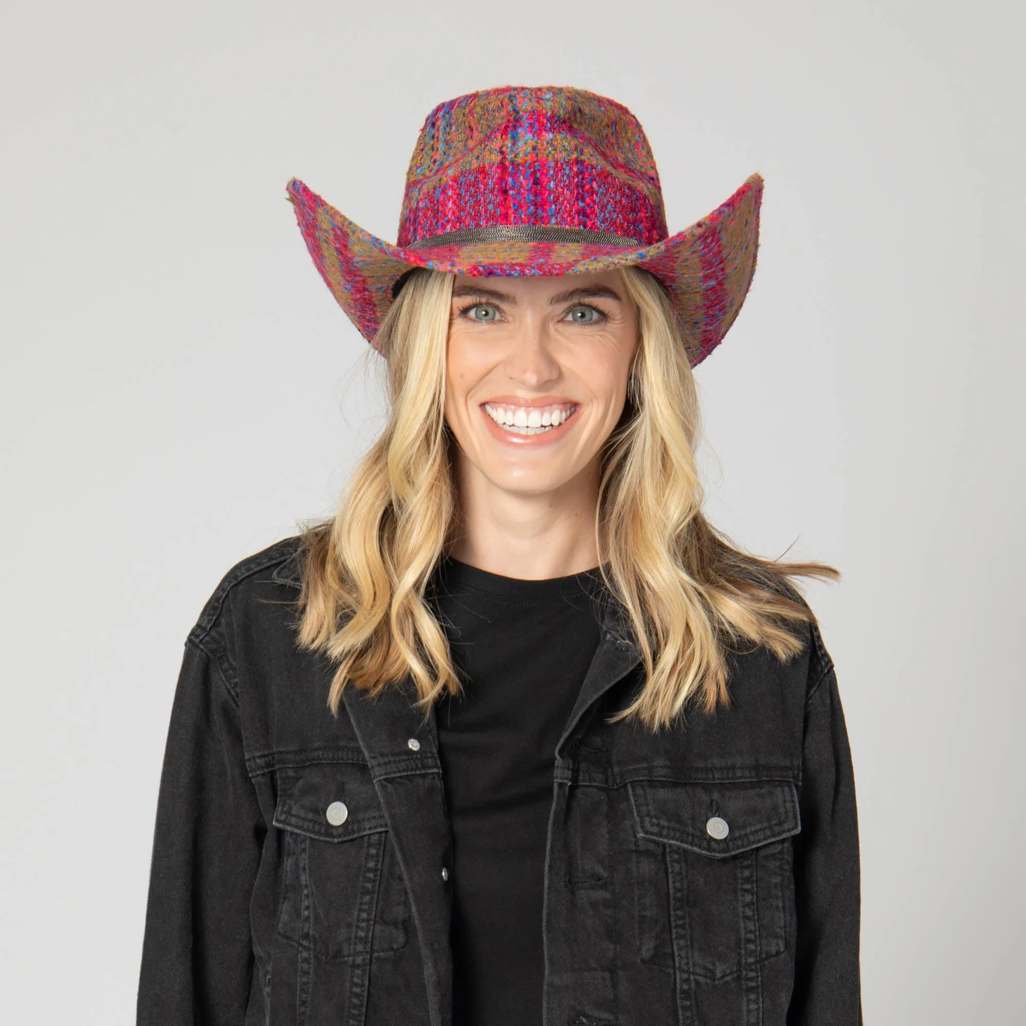 Two Step - Cut & Sew Multi Tweed Pinch Crown Cowboy Hat