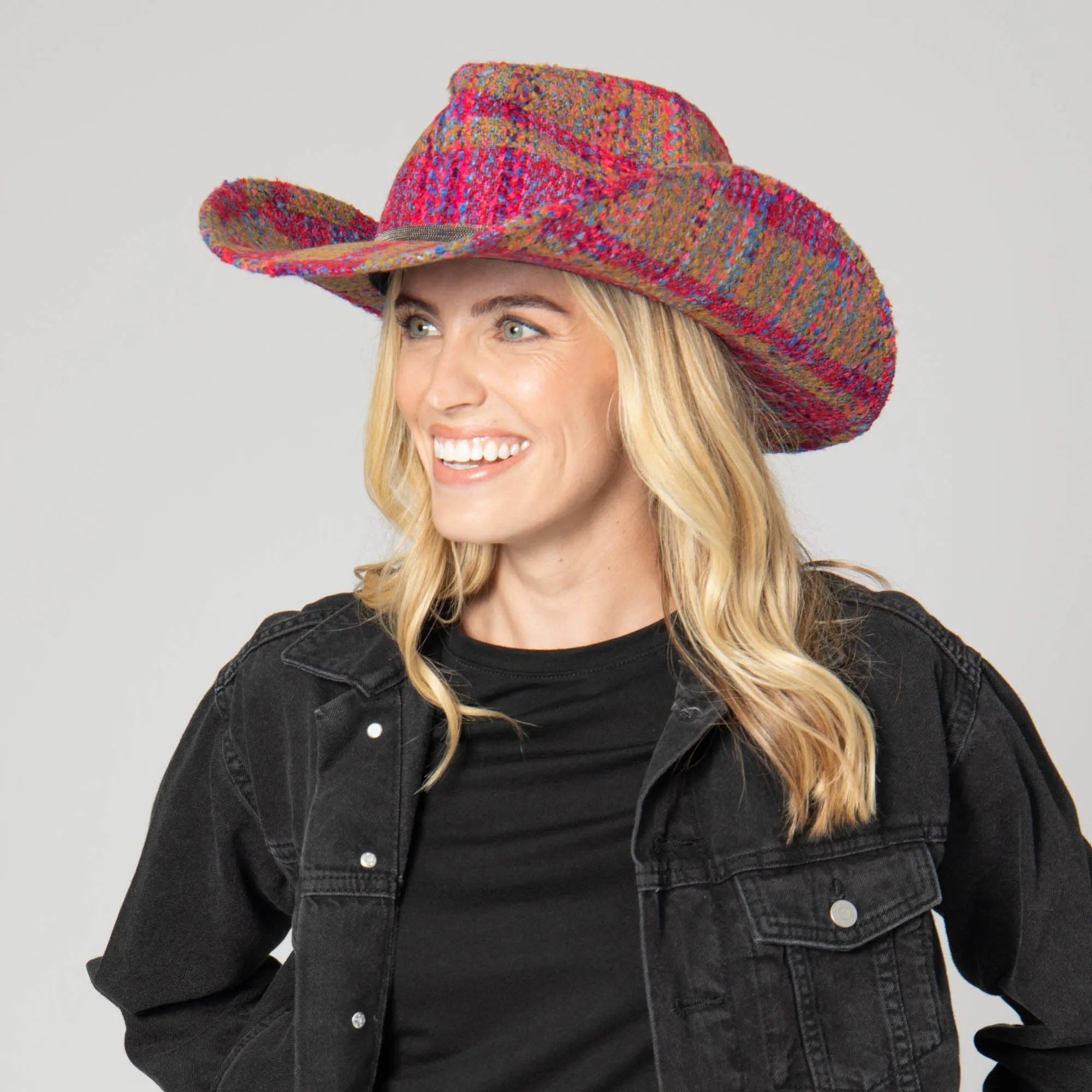 Two Step - Cut & Sew Multi Tweed Pinch Crown Cowboy Hat