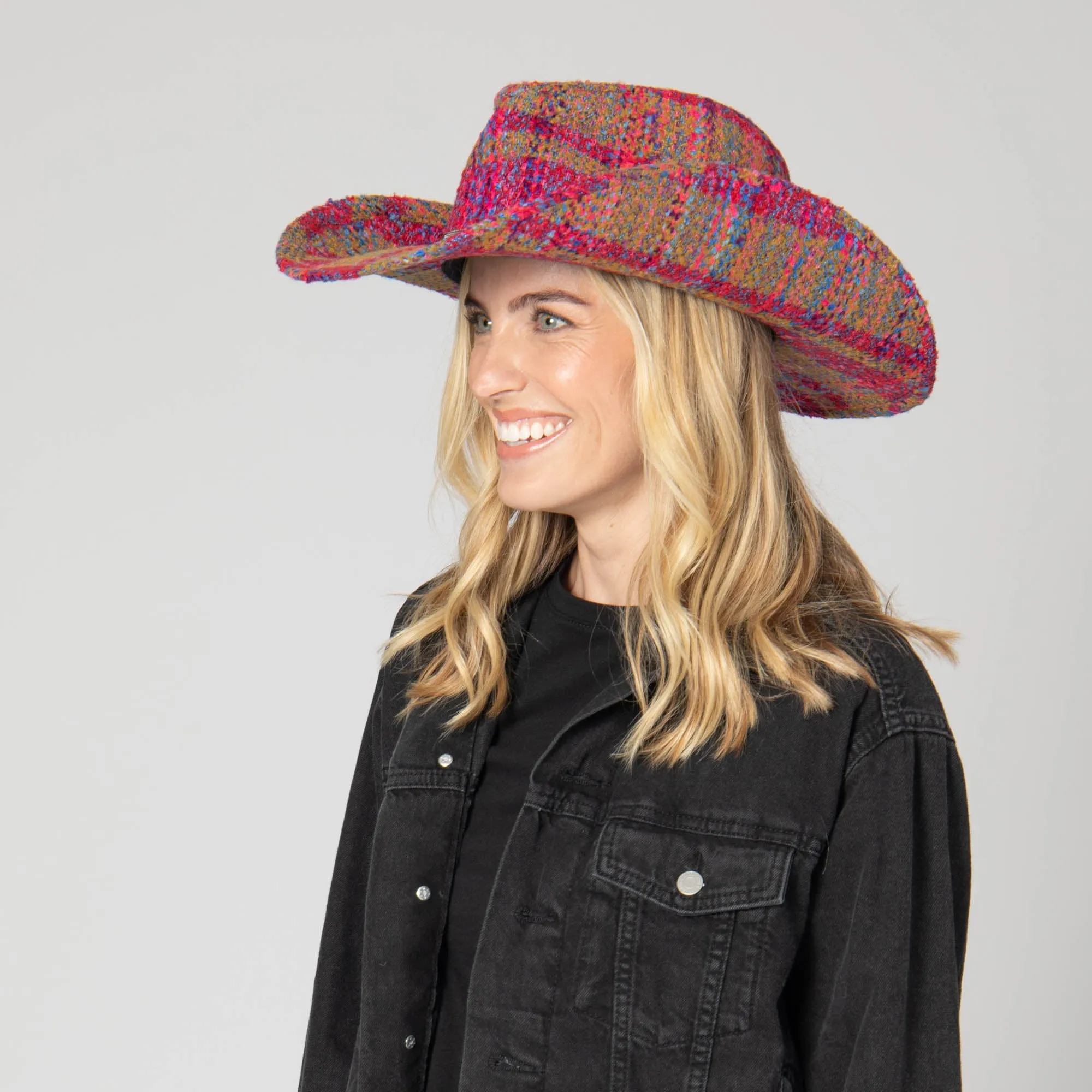 Two Step - Cut & Sew Multi Tweed Pinch Crown Cowboy Hat