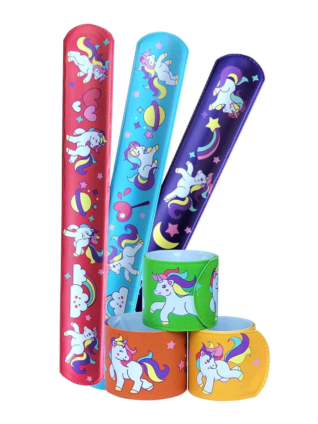 Unicorn Gifts for Girls - Unicorn Drawstring Backpack/Makeup Bag/Bracelet/Necklace/Hair Ties/Keychain/Sticker (Flower Head 4)