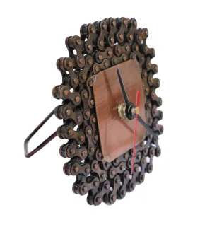 Upcycled Bike Chain Table Clock