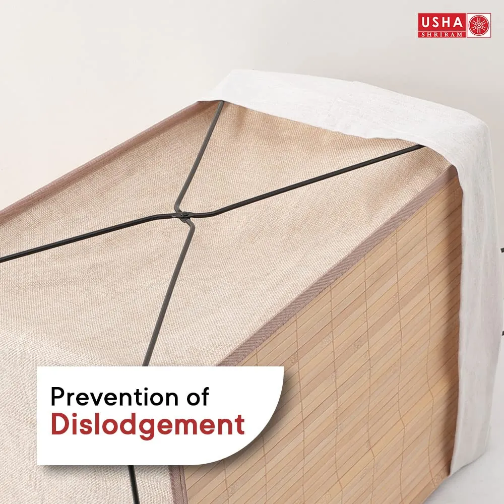 USHA SHRIRAM Foldable Bamboo Laundry Basket With Lid | Sustainable & Eco-Friendly | Travel Essential | Printed Laundry Basket (40cmx30cmx60cm) | Easy To Carry | Dark Brown (3 Pcs, Natural)