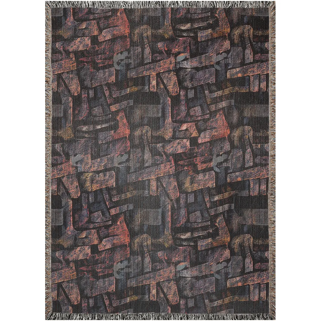 Vampire Art Grunge Premium 100% Cotton Soft Woven Blankets/Throws - Blocks