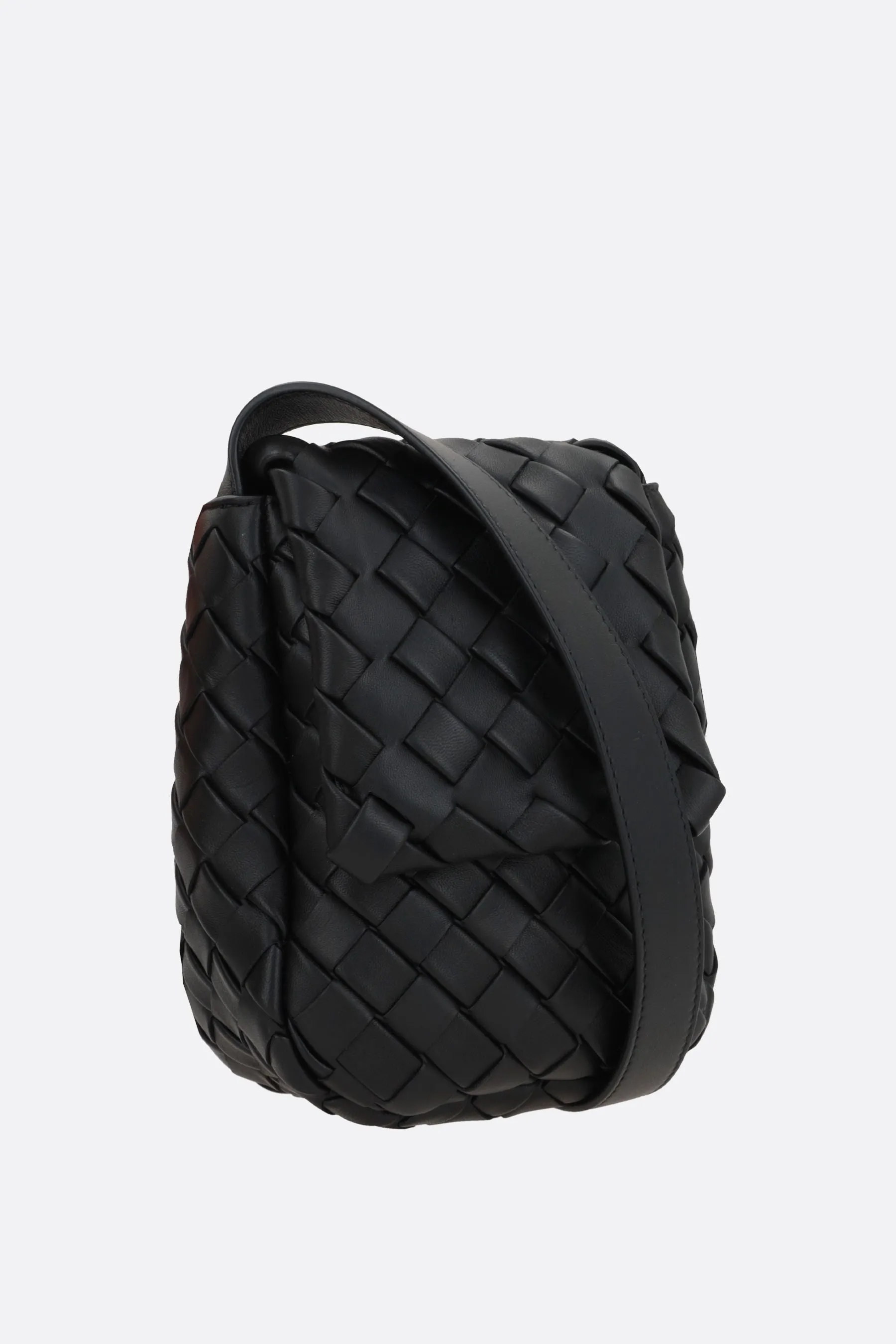 Vertical Cobble Mini Crossbody Bag In Padded Intrecciato
