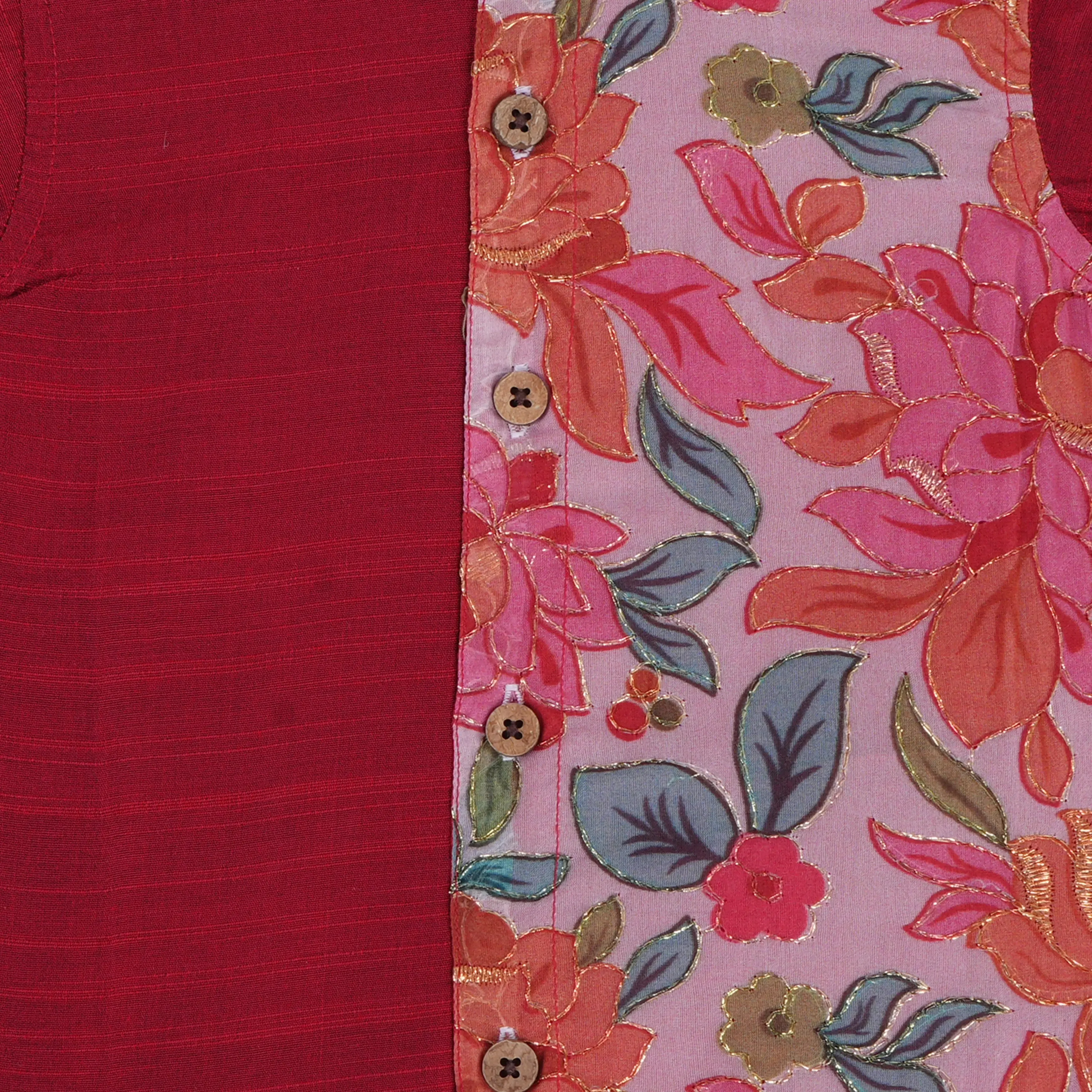 Vibrant Red Shirt – Luxurious Embroidery Patterns