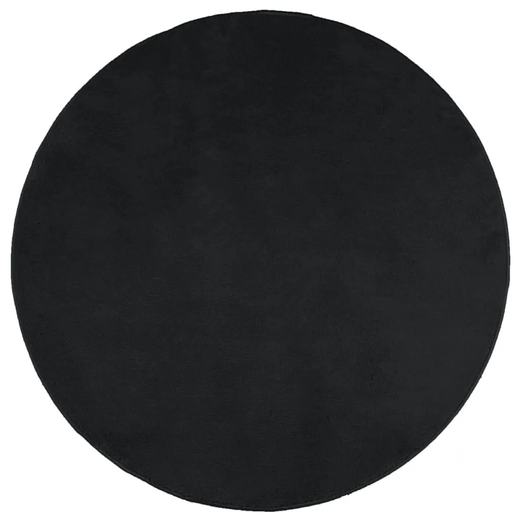 vidaXL Rug OVIEDO Short Pile Black Ø 200 cm - Luxurious Round Area Rug for Elegant Home Decor