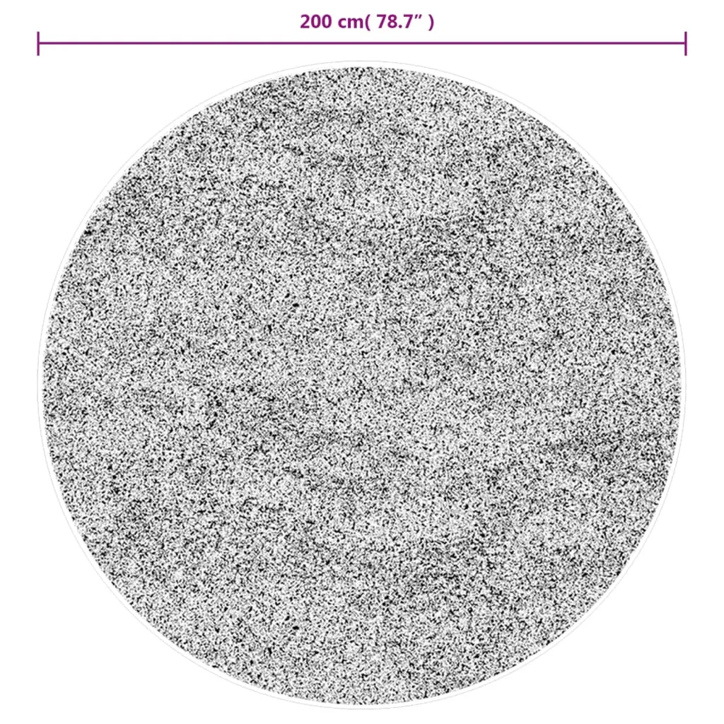 vidaXL Rug OVIEDO Short Pile Black Ø 200 cm - Luxurious Round Area Rug for Elegant Home Decor