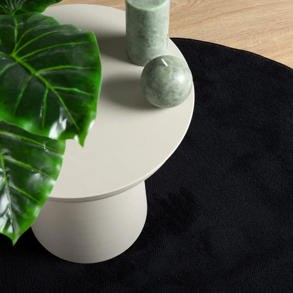 vidaXL Rug OVIEDO Short Pile Black Ø 200 cm - Luxurious Round Area Rug for Elegant Home Decor