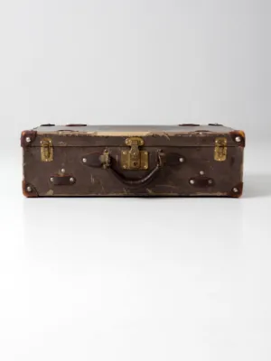 vintage brown hardboard suitcase