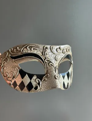 Vintage Harlequin Venetian Mask