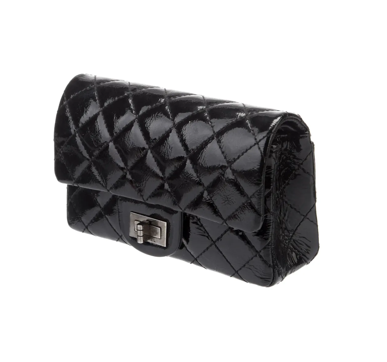Vintage Reissue Black Patent Clutch