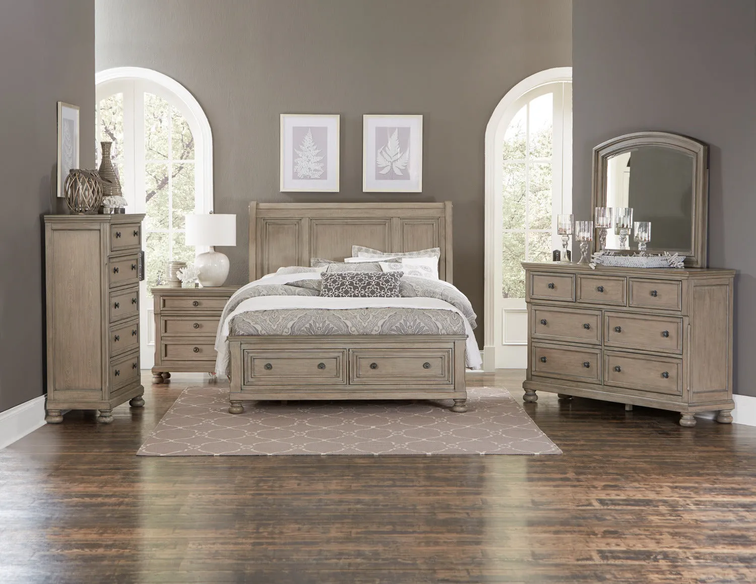 Viola 6-Piece King Bedroom Set - Grey