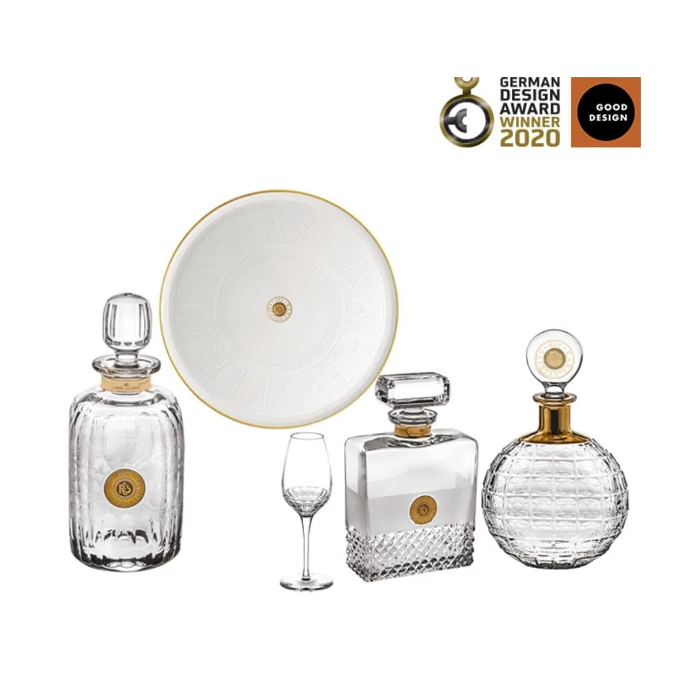 Vista Alegre My Rare Spirits Century whisky decanter with gold decoration