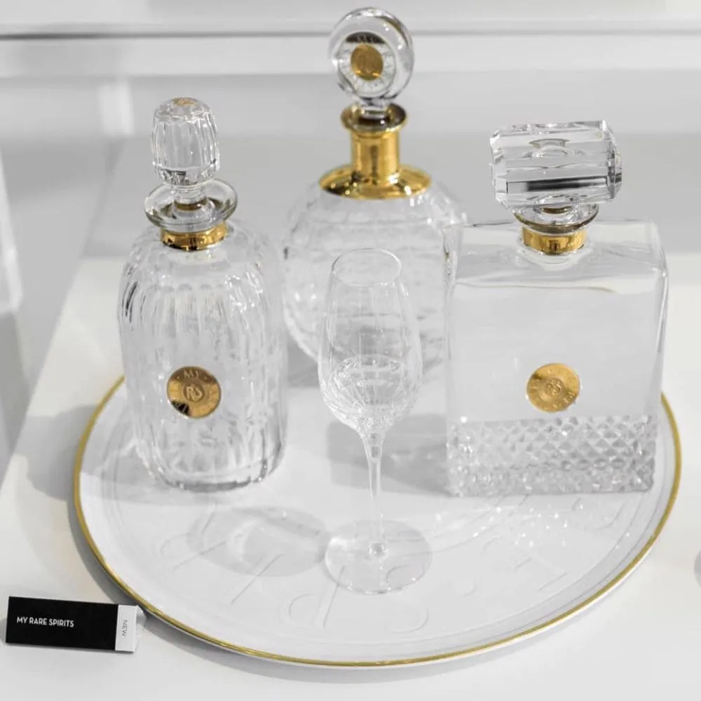 Vista Alegre My Rare Spirits Century whisky decanter with gold decoration