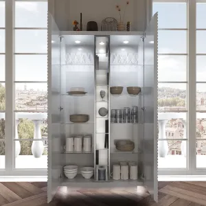 Wave White Luxury China Cabinet, made in Spain