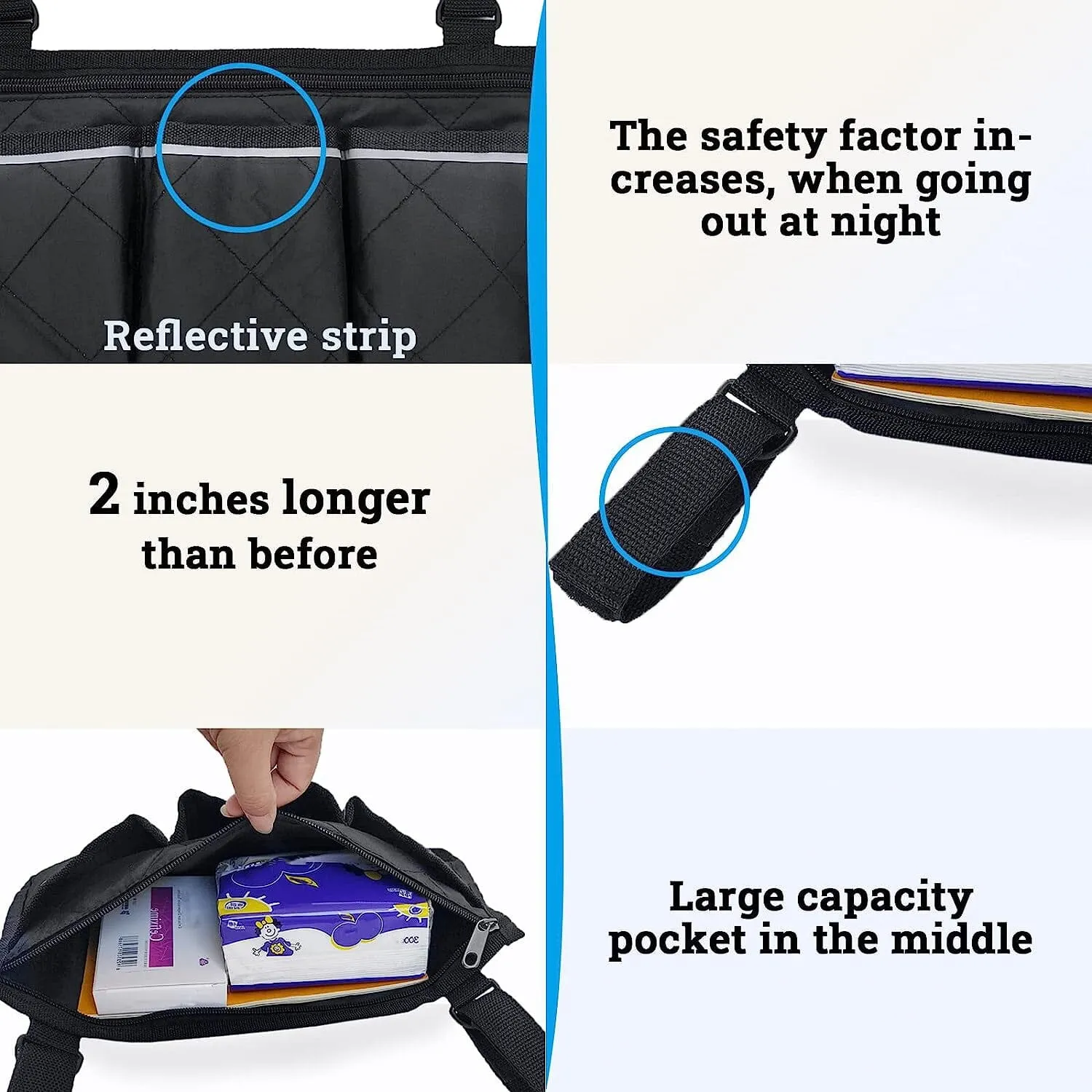 Wheelchair Armrest Organizer Bag