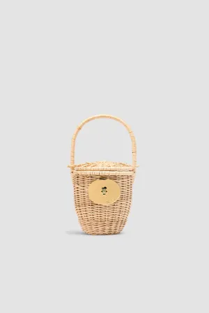 Wicker bucket bag