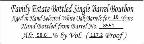 Willett Family Reserve 18 Year Bourbon