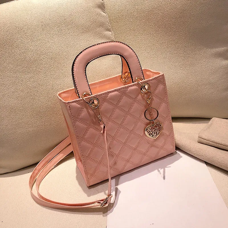 Women Handbag Classic Square Totes Hand Bag Luxury Brand Women Bags Bright Leather Shoulder Bags For Women and ladyes.
