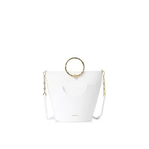 Women Maisee-Textured Bracelet Handle Bucket Bag - Ivory