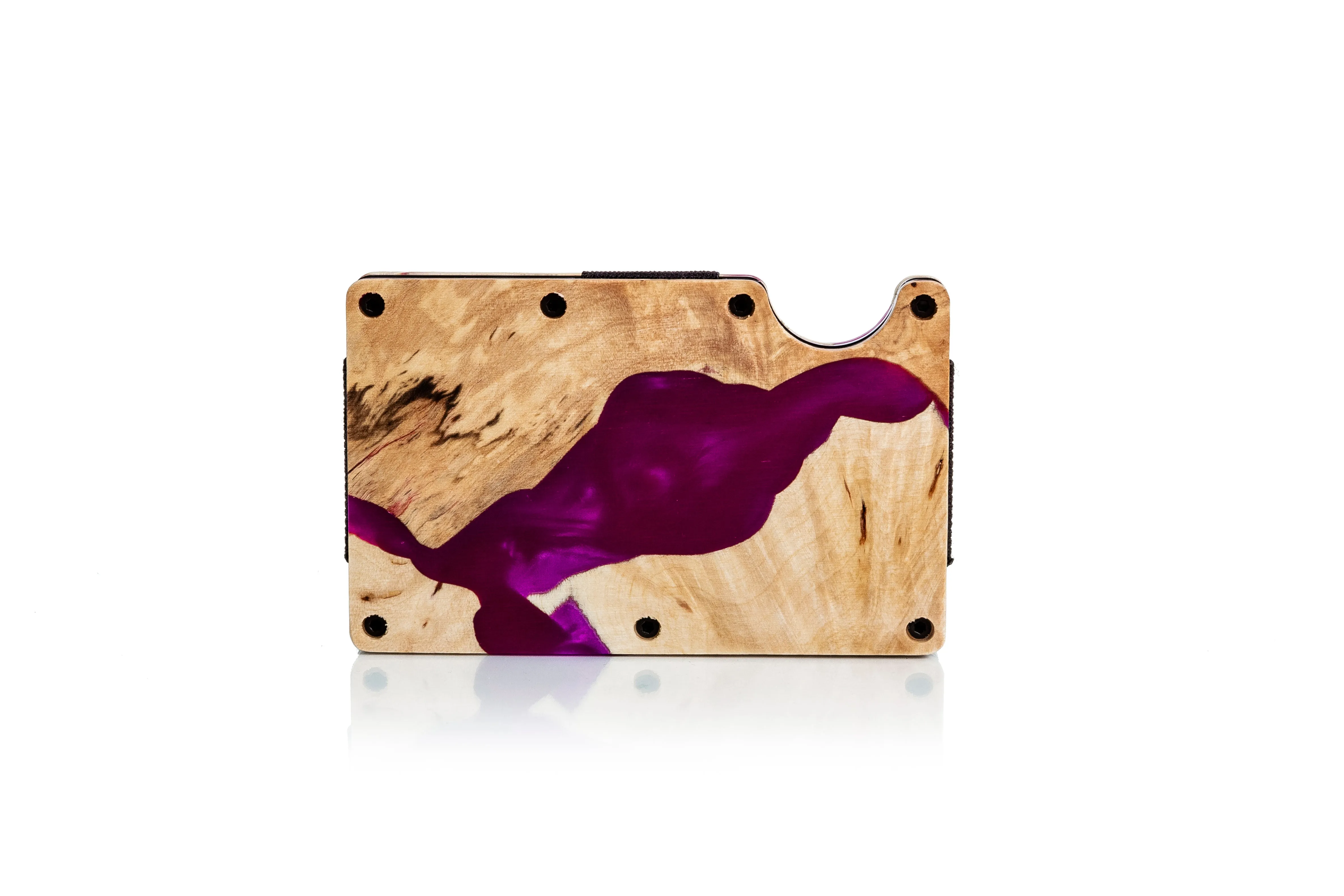 Wood and Resin Smart Wallet (Purple)