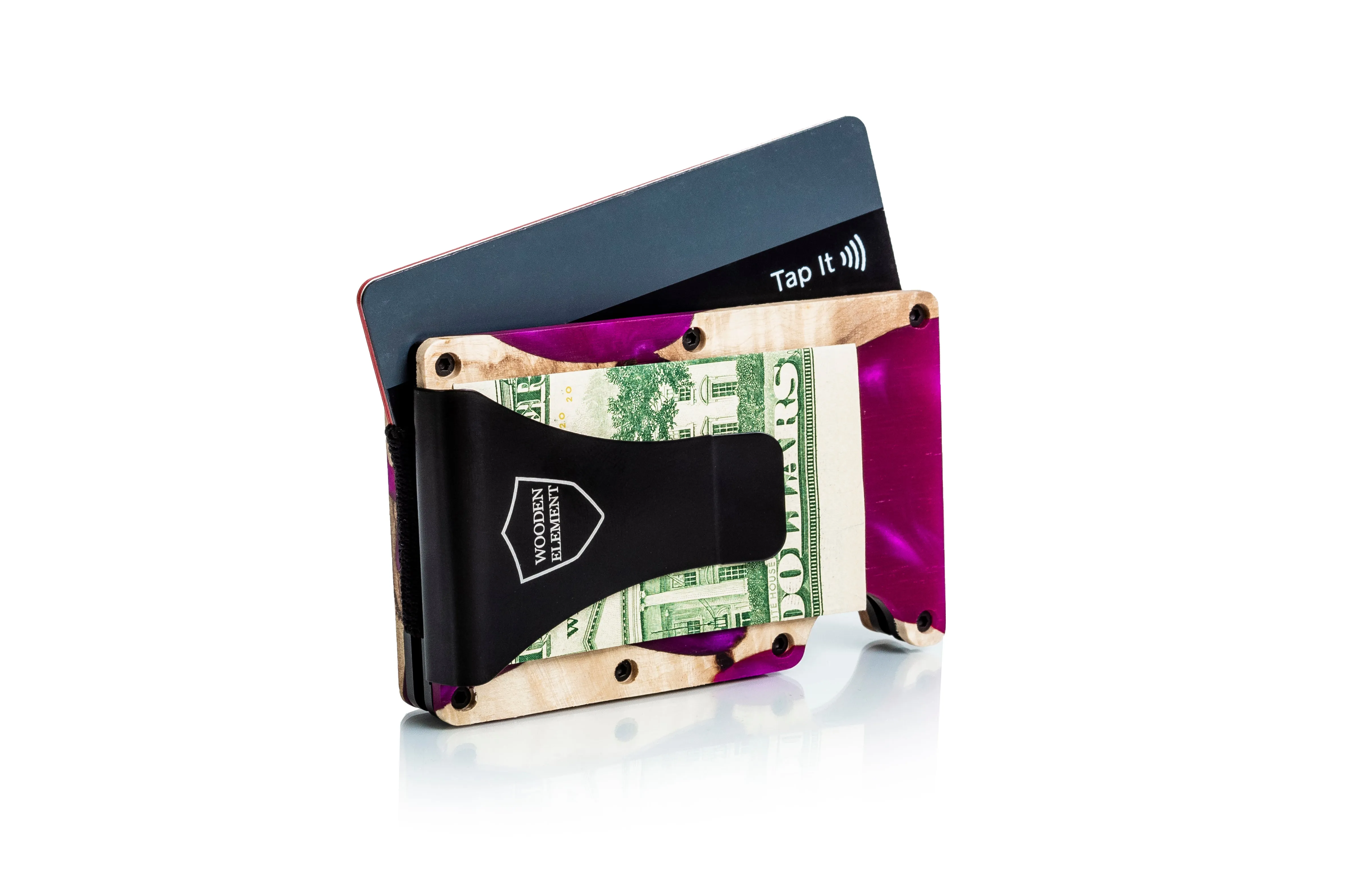 Wood and Resin Smart Wallet (Purple)