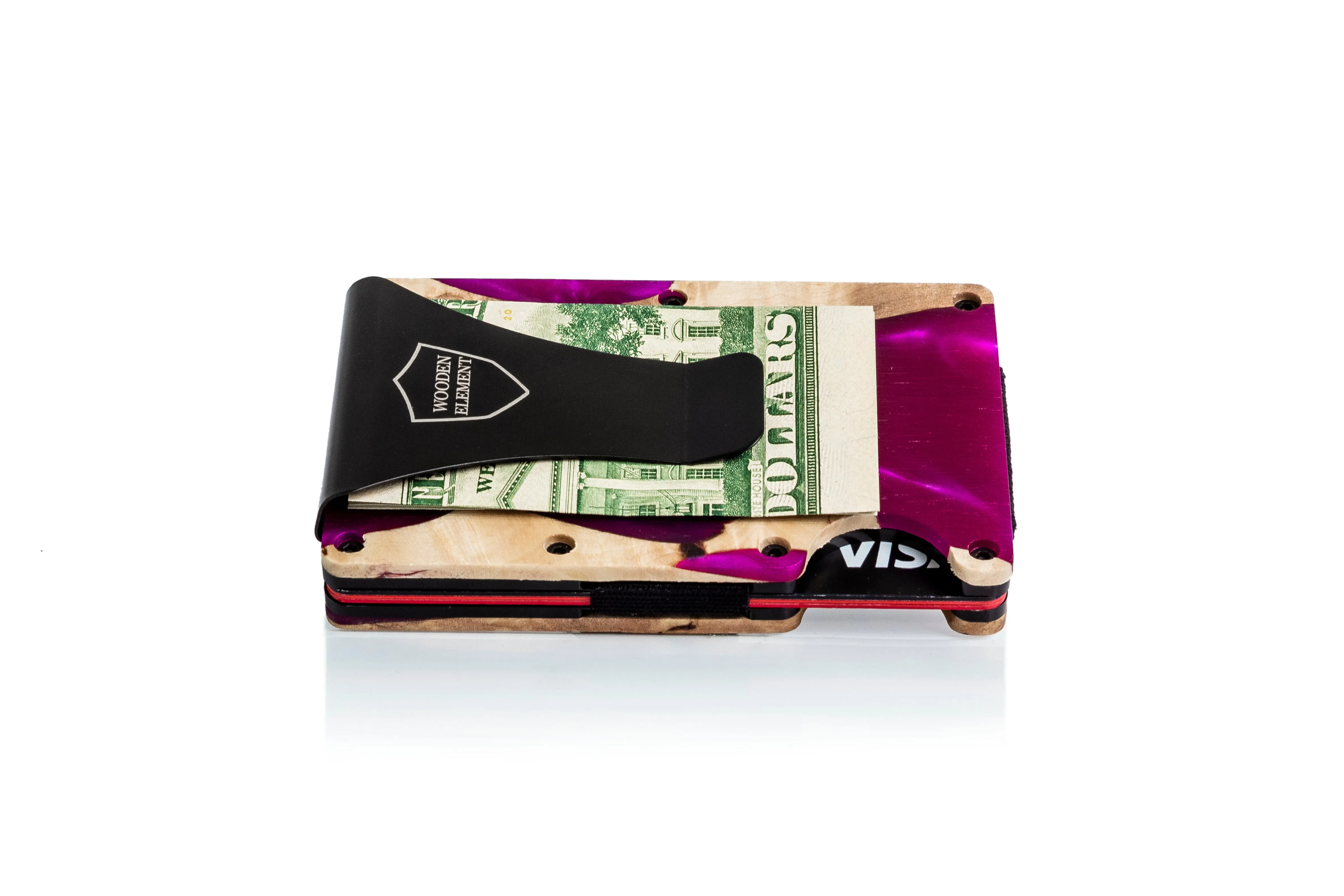 Wood and Resin Smart Wallet (Purple)